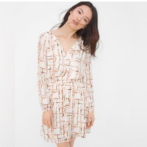 WHBM long sleeve cinch waist dress